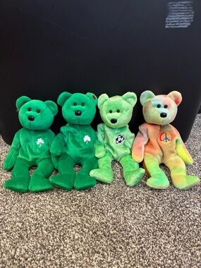 Green & Tie-Dye Plush Bear Set - Soft Kids Stuffed Animals